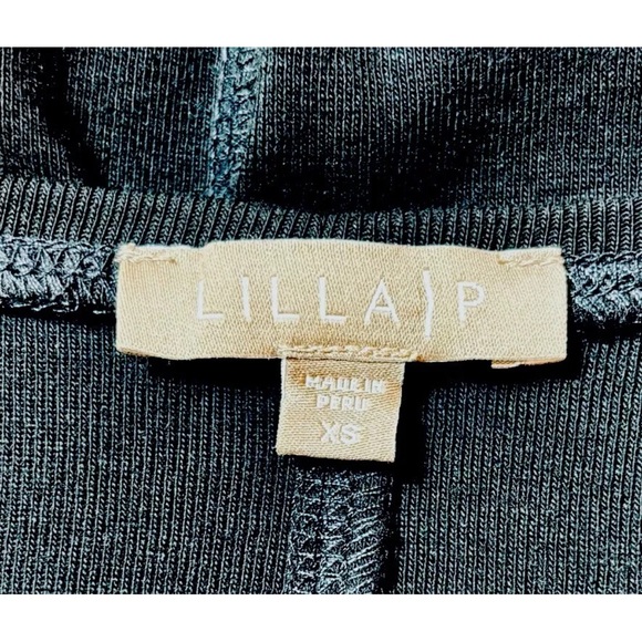 Lilla P Women's Long Sleeve Boat Neck Top Black 100% Cotton Size XS - Picture 4 of 9